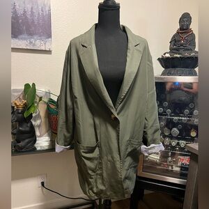 Jill Women’s Women’s Blazer-One Button-Lavender lined cuffs & collar insert.